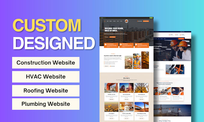 design construction, roofing, hvac, and plumbing website