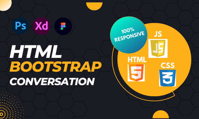 Convert psd to html figma to html xd to html css bootstrap responsive ...