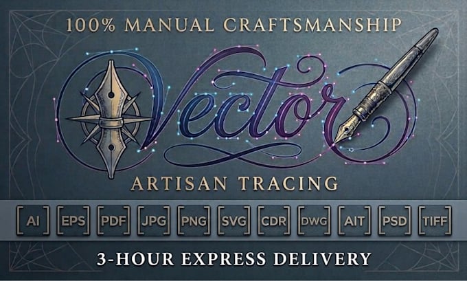 do manual vector tracing from logo, image, bitmap or raster