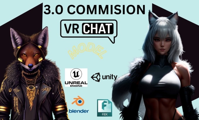 Create or edit your vrchat avatar live2d model vtuber model nsfw furry ...