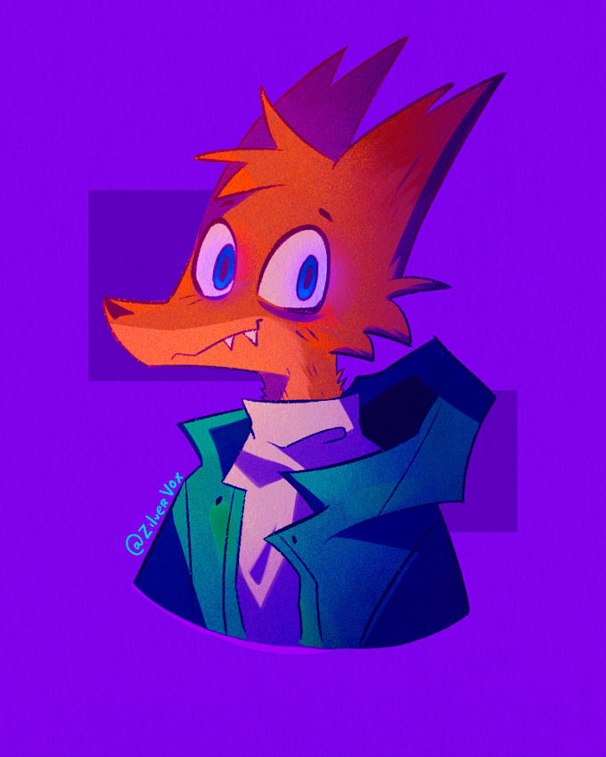 draw your oc furry with brilliant colors in my style