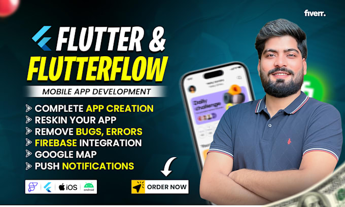 do mobile app development, IOS android app, flutter developer, flutterflow