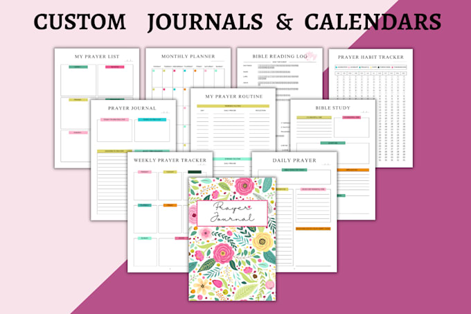 Design 2024 printable planner, printable journal, tracker, and calendar  design by Femaledollar | Fiverr