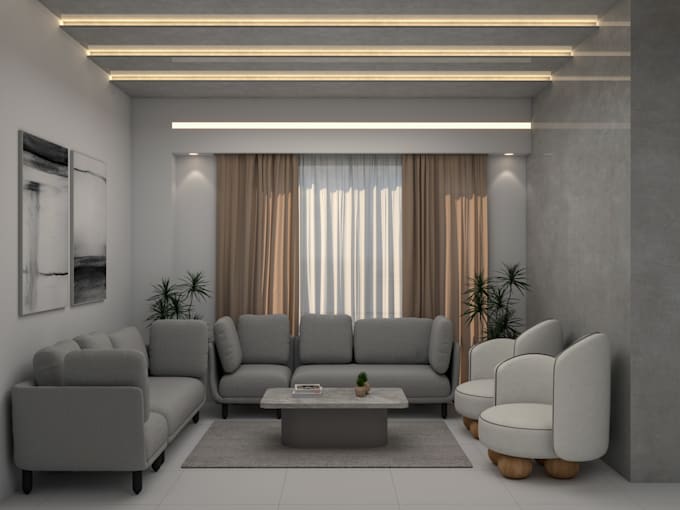 do interior design, 3d modelling and realistic 3d rendering