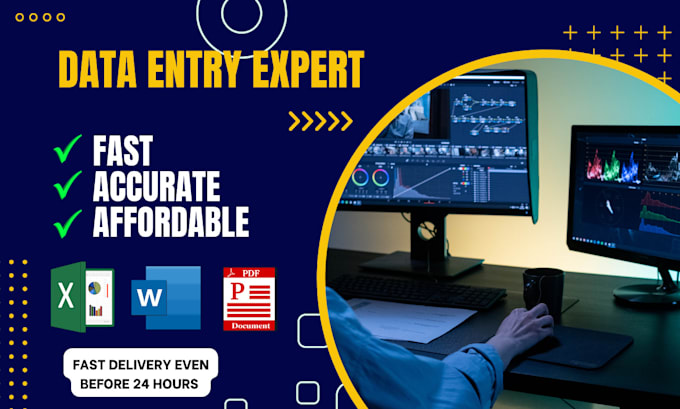 Do professional efficient excel word data entry fast typing by Office ...