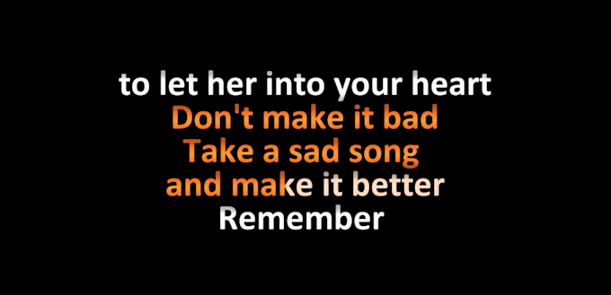 make a karaoke style sing along video with lyrics