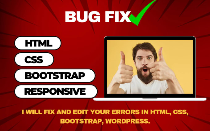 Fix bugs in your html, css, bootstrap, js, wordpress by Professoruzair ...