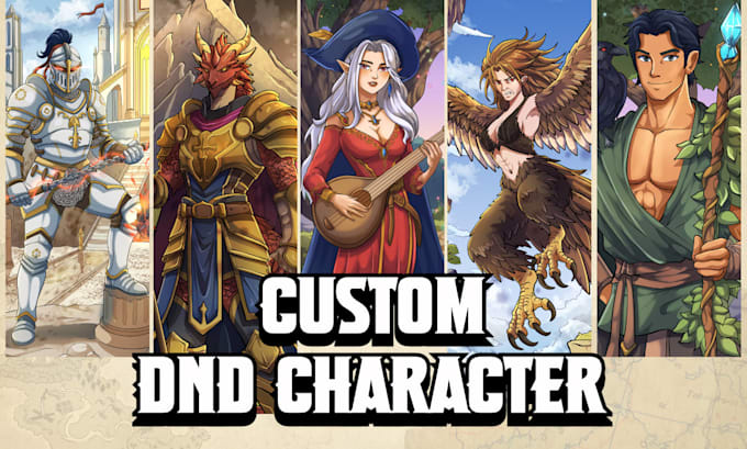 draw dnd character art, fantasy character illustration and concept art