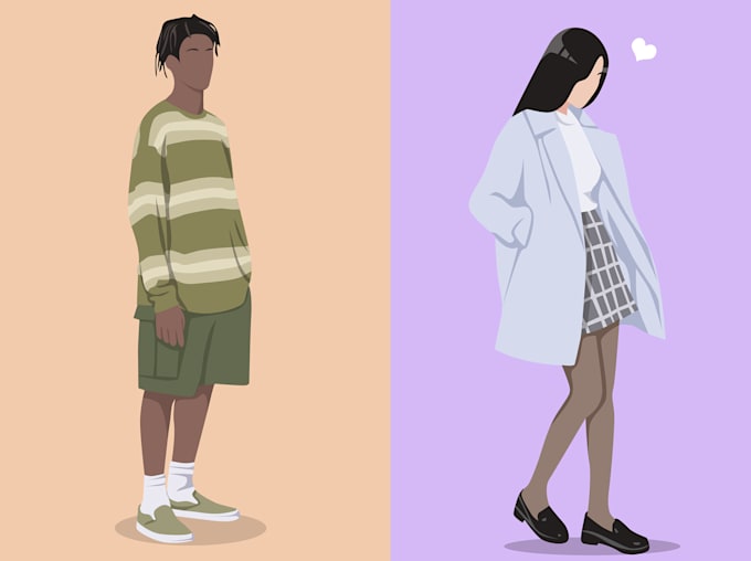 draw flat minimalist portrait from your picture