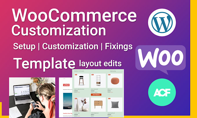 customize woocommerce default pages, edit functionality
