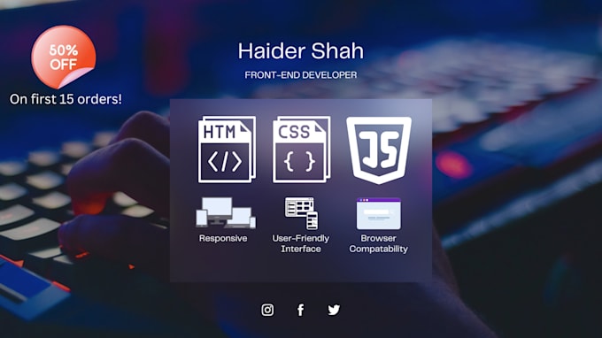 Create front end website with html css and javascript by Haider_0347 ... image.