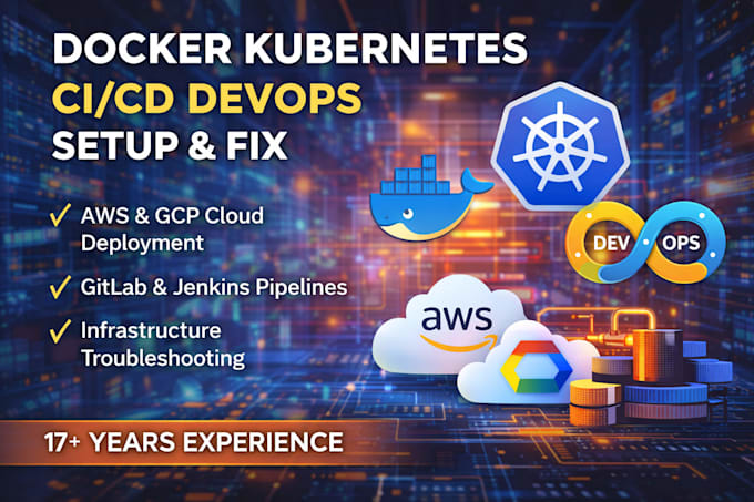 Setup fix docker kubernetes devops gitlab jenkins aws gcp by ...