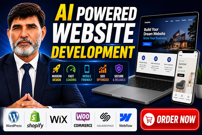 ai powered wordpress, shopify or wix website with vibe coding