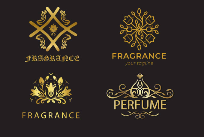 design the best unique luxury perfume ,elegant fragrance brand and app logo