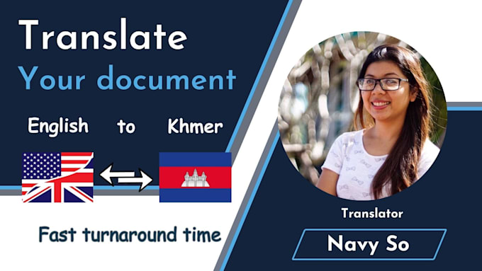 translate your 500 words document into khmer in 1 day