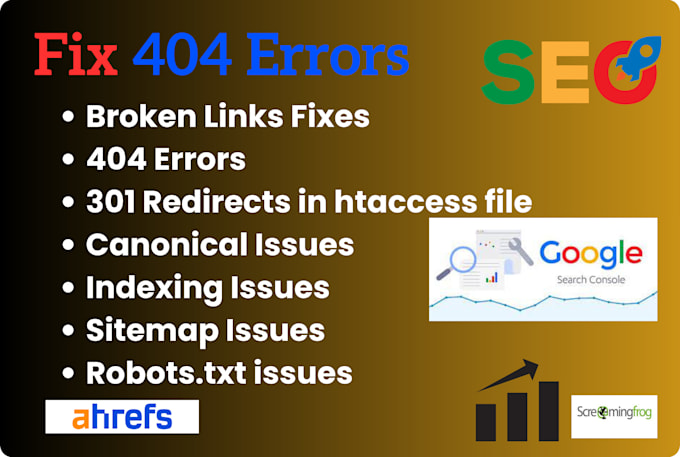fix 404 errors, 301 redirects htaccess, xml sitemap issues