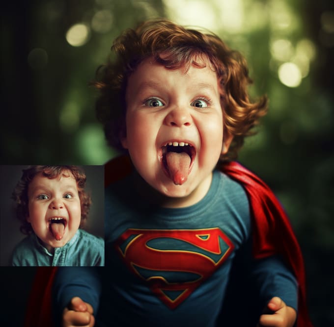 Make your photo into superhero high resolution jpg file by