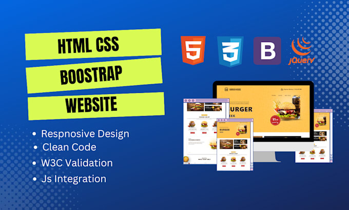 Design responsive website with html css bootstrap js by Munny_akther ...