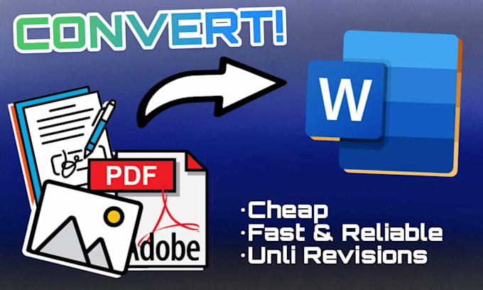Convert pdf and images, into editable word format by Blunub | Fiverr
