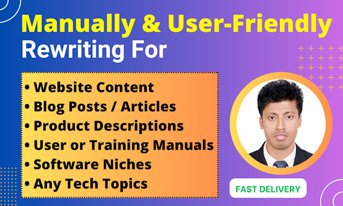 manually rewrite article, blog post, website content, etc