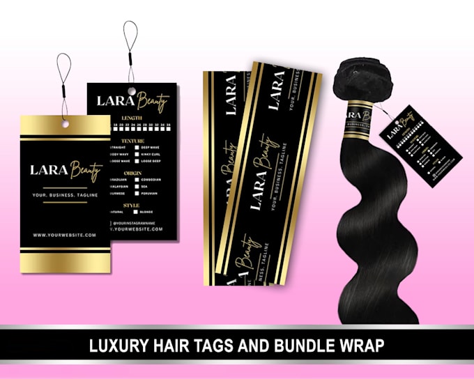 Design bundle wraps, hang tags for hair extensions by Osamaiqbal97 Fiverr