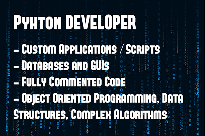 Be your python developer by Marktdodds | Fiverr
