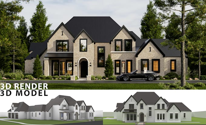 do 3d architectural rendering in revit, sketchup and d5 render