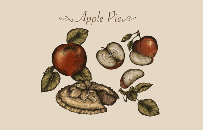 do vintage style recipe illustrations