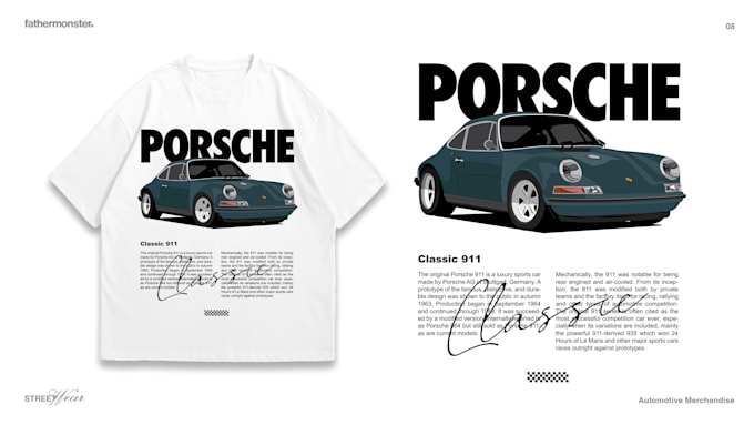 design car illustration t shirt and automotive apparel