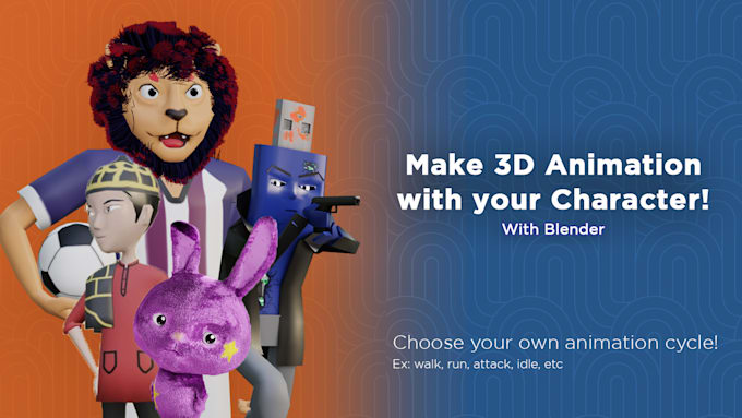 create 3d animation in blender with your game character