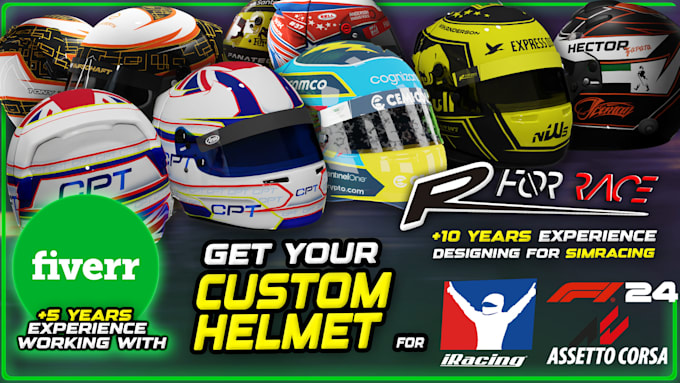 do your custom helmet for f1 25, iracing or assetto corsa