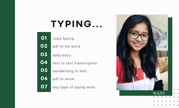 convert pdf to word, data entry, copy typing etc