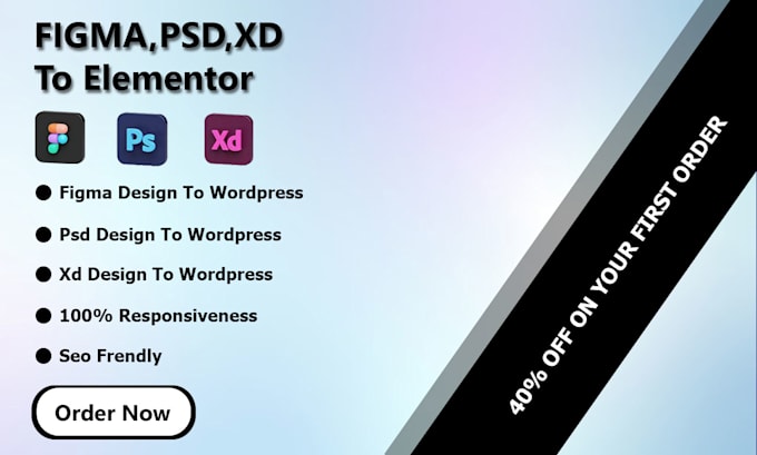 convert figma to wordpress elementor or PSD xd to elementor pro