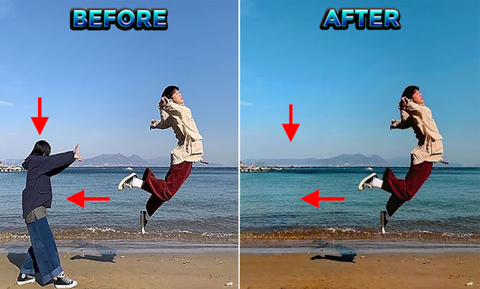 add or remove person, objects, edit photo using photoshop