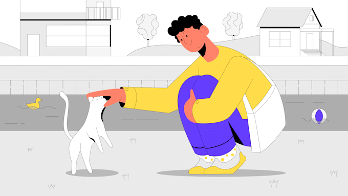 create a cute flat illustration for your website, app or an explainer