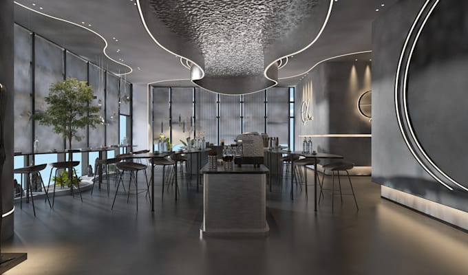 Design cafe coffee shop and restaurant interior for you by ...