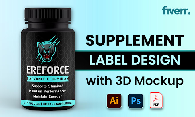 create modern supplement label design for your brand