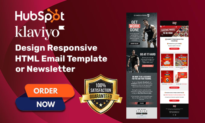 Design html editable email template or newsletter for hubspot and