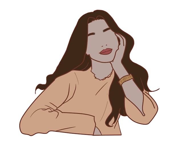 Draw a minimalist with no eyes portrait for you by Ami_llustration Fiverr