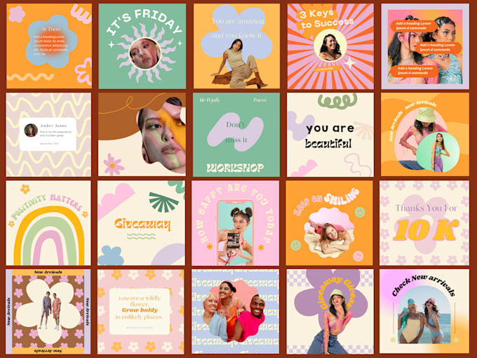 create social media posts, template on canva or illustrator