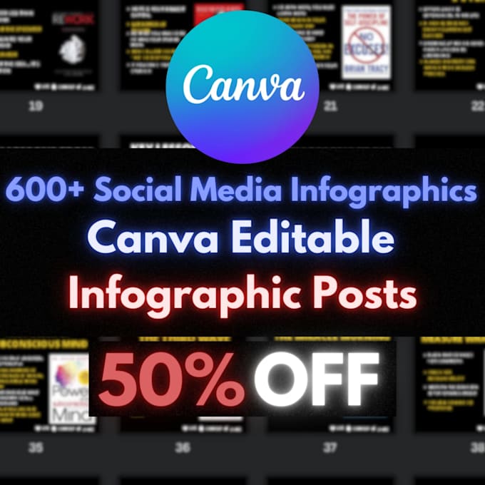 Create 600 canva editable social media infographics by Filipemo | Fiverr