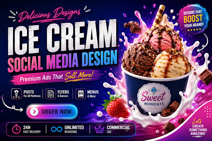 design pro level ice cream banner and other logo