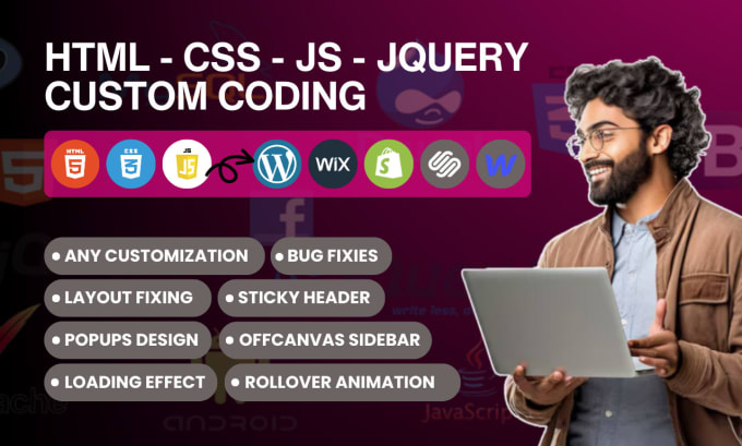 Add custom html, css, and js code to squarespace, shopify, and ...