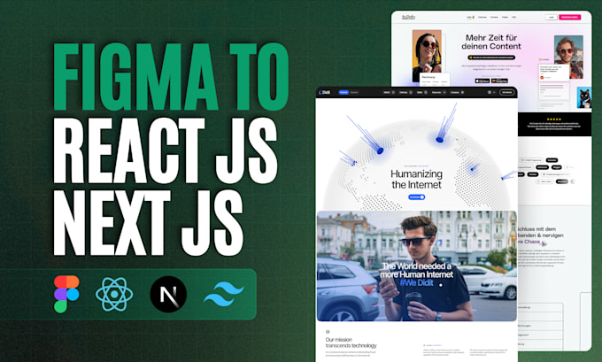Convert figma to react js next js website with tailwind css by Saymon ...