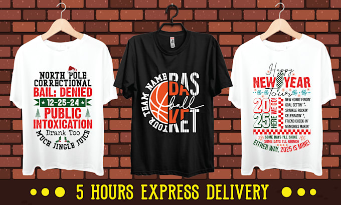 create trendy typography t shirts design within 24hrs