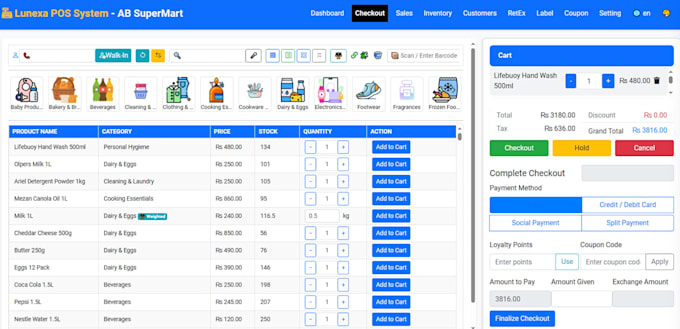 develop pos and erp system for retail, grocery, hypermarkets, and restaurants