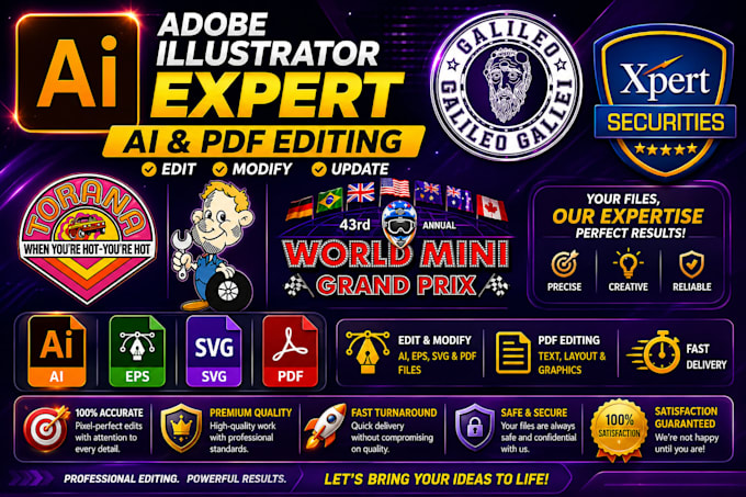 edit, modify or fix adobe illustrator ai, eps and PDF files