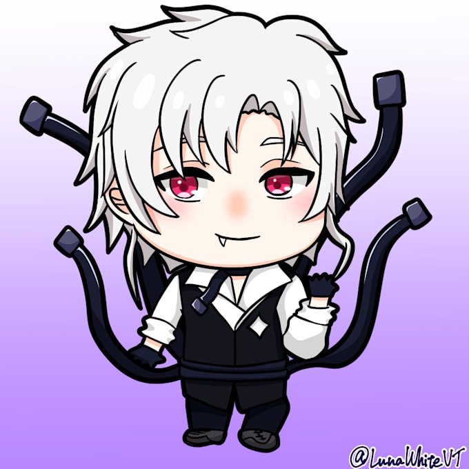 draw a cute chibi character for icon and streaming