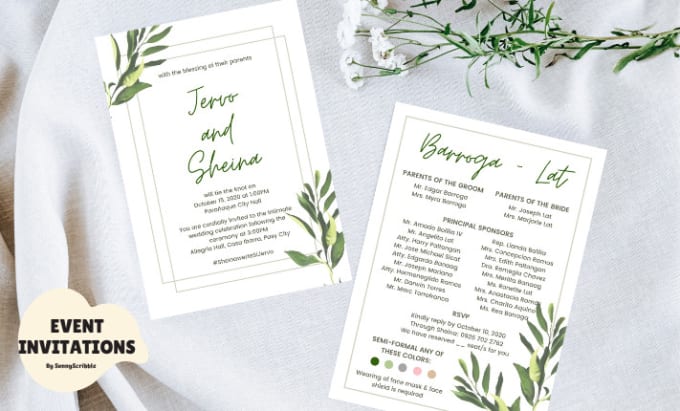 Design custom event invitations for you by Sheina kaila Fiverr