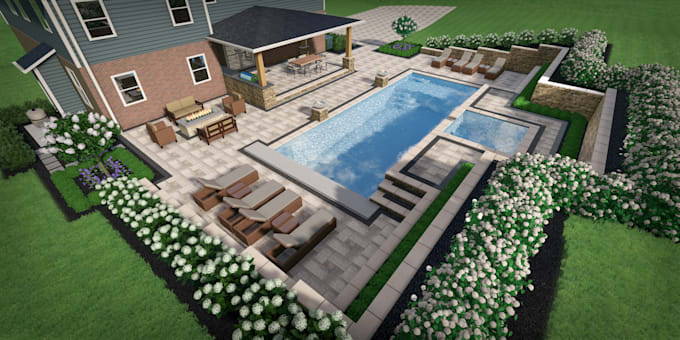 do landscape design garden patio pool pergola for frontyard and backyard
